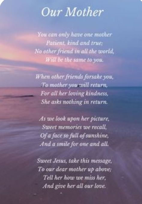 Mum Poems, Mom In Heaven Quotes, Miss You Mom Quotes, Heaven Poems, Mother In Heaven, In Loving Memory Quotes, I Miss My Mom, Remembering Mom, Mom Poems