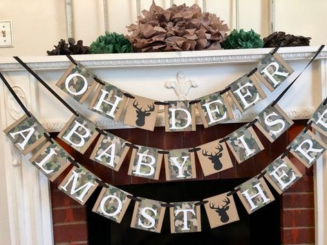 Deer Baby Shower Decorations, Bos Baby, Adventure Awaits Baby Shower, Hunting Baby, Woodland Baby Shower Decorations, Deer Baby Showers, Adventure Baby Shower, Its A Boy Banner, Deer Baby