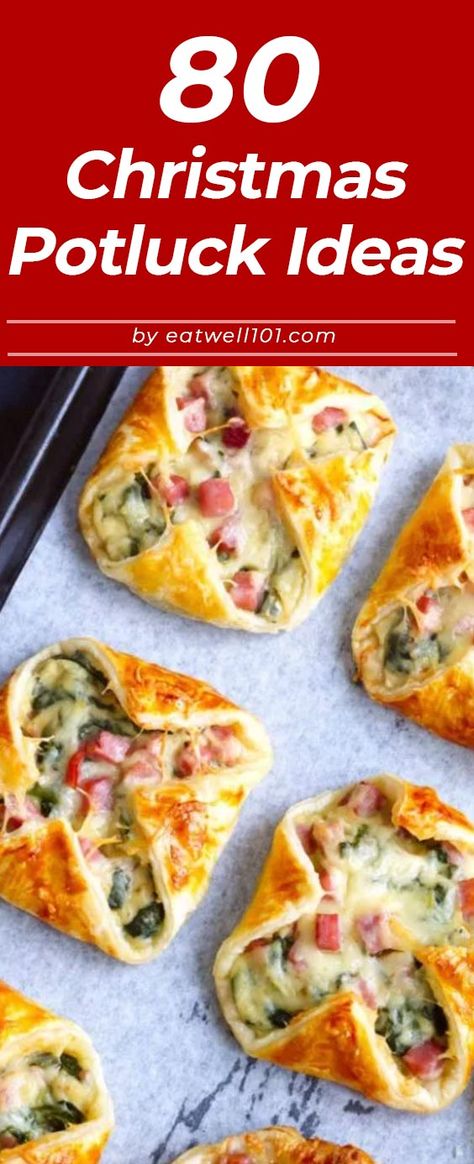 Spinach Puffs Recipe, Christmas Potluck Ideas, Ham Recipes Healthy, Holiday Potluck Recipes, Spinach Cheese Puffs, Spinach Puffs, Easy Potluck Recipes, Spinach Puff, Christmas Potluck