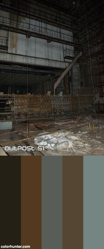 Chernobyl+And+Pripyat+Color+Scheme Dystopian Color Palette, Cinema Palettes, College Inspiration, Military Color, Color Schemes Colour Palettes, Color Reference, Character References, Postcard Art, Palette Color