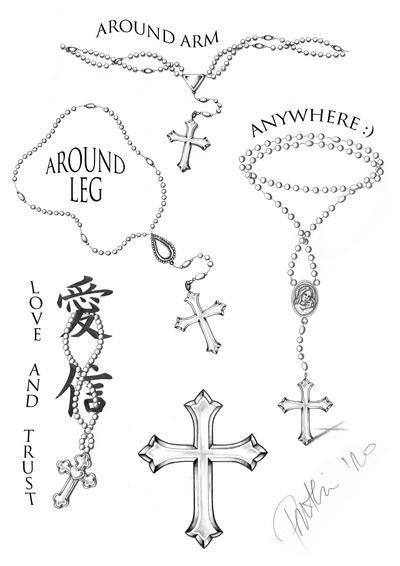 Rosary Drawing Design, Rosary Memorial Tattoo, Rosary Back Tattoo, Small Tattoos Template, Rosary Beads Tattoo Design, Rosary Around Wrist Tattoo, Rosary Wrapped Around Arm Tattoo, Rosary Leg Tattoo, Red Rosary Tattoo