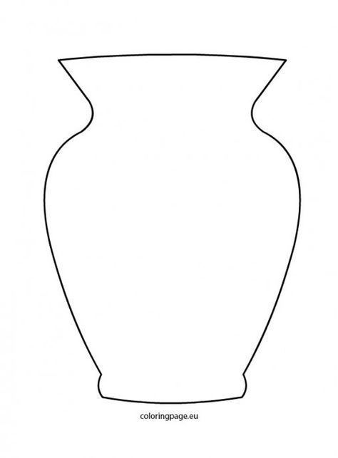 flower-pot Vase Outline Drawing, Flower Vase Outline, Printable Vase Template, Vase Templates Free Printable, Vase Coloring Ideas, Flower Vase Template, Flower Pot Printable, Vase Coloring Pages, Vase Outline