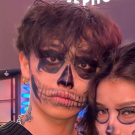 Cdp Rpw Icon Couple Dp, Rpw Couple Dp Aesthetic, Cdp Rpw Icon Couple, Eboy Makeup, Cdp Icons, Skeleton Face Makeup, Draingang Aesthetic, Show Makeup, Skeleton Makeup