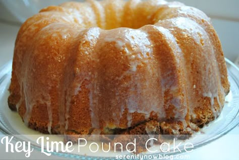 Key Lime Pound Cake, Lime Pound Cake, Key Lime Cake, Lime Cake, Cream Cheese Pound Cake, Serenity Now, Rum Cake, Pound Cake Recipes, Savoury Cake