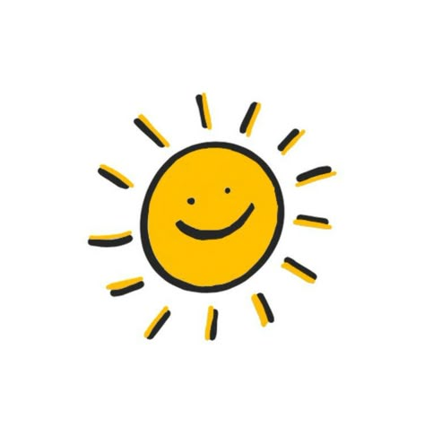 Smiley Sun, Sun Drawing Simple Cute, Sun Icon Aesthetic, Sun Cute Illustration, Sun Aesthetic Sticker, Brain Tattoo, 심플한 그림, Cute Smiley Face, Arte Grunge