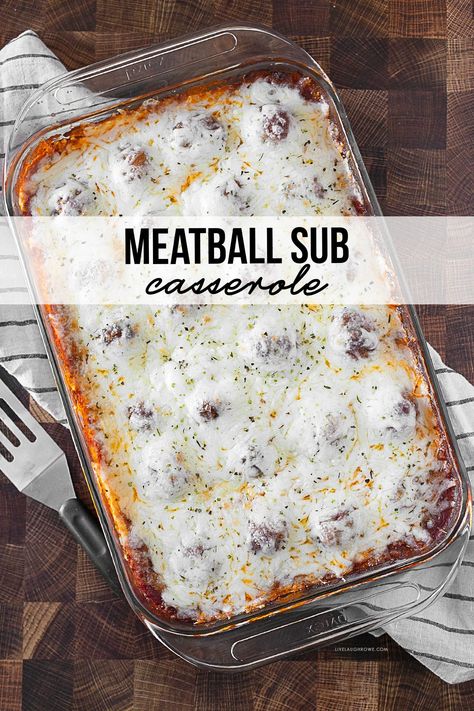 Meatball Sub Casserole, Cheesy Meatballs, Meatball Sub, Meatball Casserole, Meatballs Easy, Meatball Subs, Homemade Meatballs, French Bread, Casserole Recipes