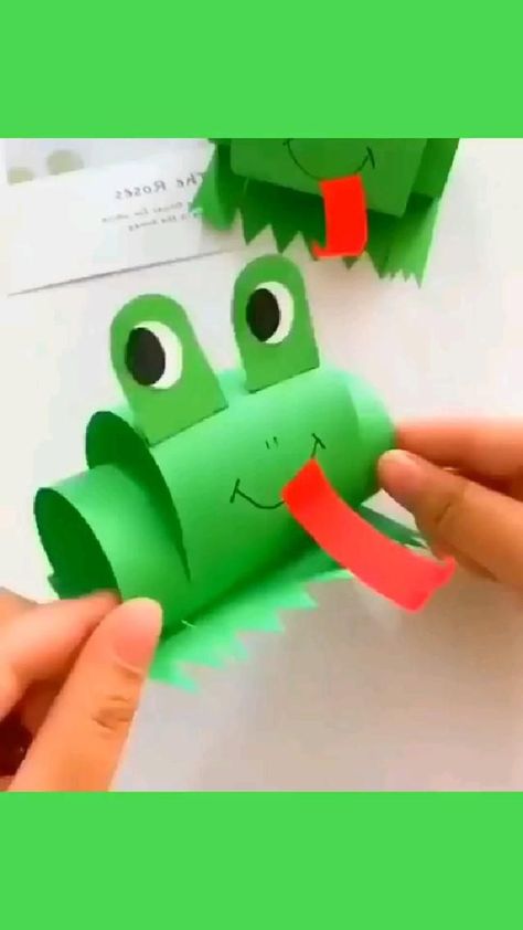 Boy Diy Crafts, Kraf Kertas, Frog Crafts, Hand Crafts For Kids, Animal Crafts For Kids, Kraf Diy, Diy Crafts For Kids Easy, Paper Crafts Origami, Paper Crafts Diy Tutorials