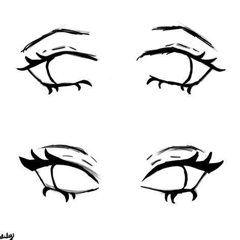 Women Eyes Drawing Anime, Manga Eyes Female, Eyes Looking Down Drawing Reference, Female Anime Eyes Reference, Eye Drawing Outline, Yandere Eyes Drawing, Eyes Refrences Photos, Mask Drawing Reference, Oc Eyes