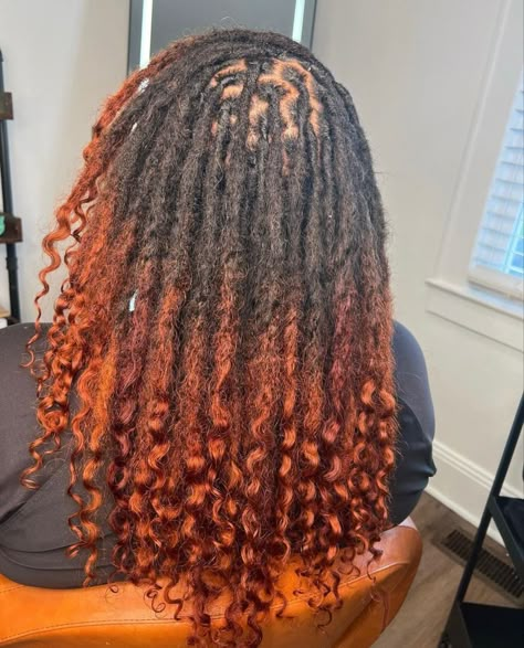 Curls For Black Women, Loc Extensions Permanent, Copper Curls, Loc Extensions, Short Locs Hairstyles, Faux Locs Hairstyles, Hairstyles For Black Women, Hair Crush, Natural Hair Journey