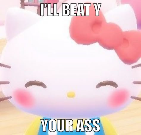 Threatening Reaction Pic, Hello Kitty Reaction Pic, Cursed Sanrio, Sanrio Reaction Pics, Hello Kitty Meme, Funny Sanrio, Sanrio Reaction, Sanrio Meme, Hello Kitty Funny