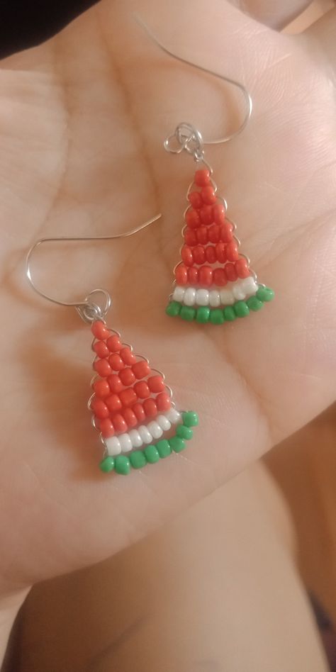 Beads Watermelon, Watermelon Diy, Watermelon Seed, Watermelon Seeds, Seed Bead Earrings, Beaded Jewelry Diy, Jewelry Diy, Beaded Earrings, Seed Beads