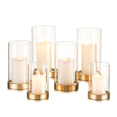 Gold Votive Candle Holders, Gold Votive Candles, Table Centerpiece Wedding, Candle Table Centerpieces, Cylinder Candles, Clear Glass Candle Holders, Gold Candle Holders, Pillar Candle Holder, Centerpiece Wedding