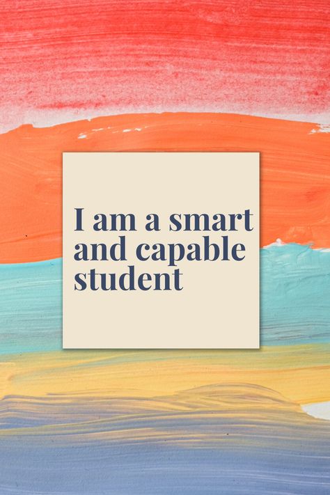 Affirmations can be extremely powerful to unlock the brain's potential. Train your kids' minds to have positive outcomes and become a better student. Help them manifest acing their exams with ease. Children can improve their ability to learn, perform in exams, excel academically and grasp concepts faster by listening to and repeating empowering affirmations. These help children develop the right mindset and belief in their abilities. Affirmation Quotes For Students, Straight A Student Affirmation, Exam Manifestation, Academic Affirmations, Exam Affirmations, Success In Exams, Affirmations For Students, Straight A Student, Empowering Affirmations