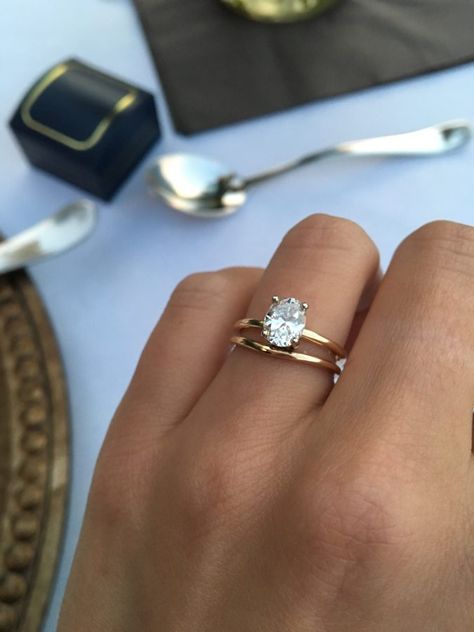 Simple Gold Oval Engagement Ring // mysweetengagement.com Yellow Gold Solitaire Engagement Ring, Gold Solitaire Engagement Ring, Yellow Gold Solitaire, Elegant Engagement Rings, Simple Engagement Rings, Dream Engagement Rings, Jackson Hole, Bridal Ring Set, Blue Nile