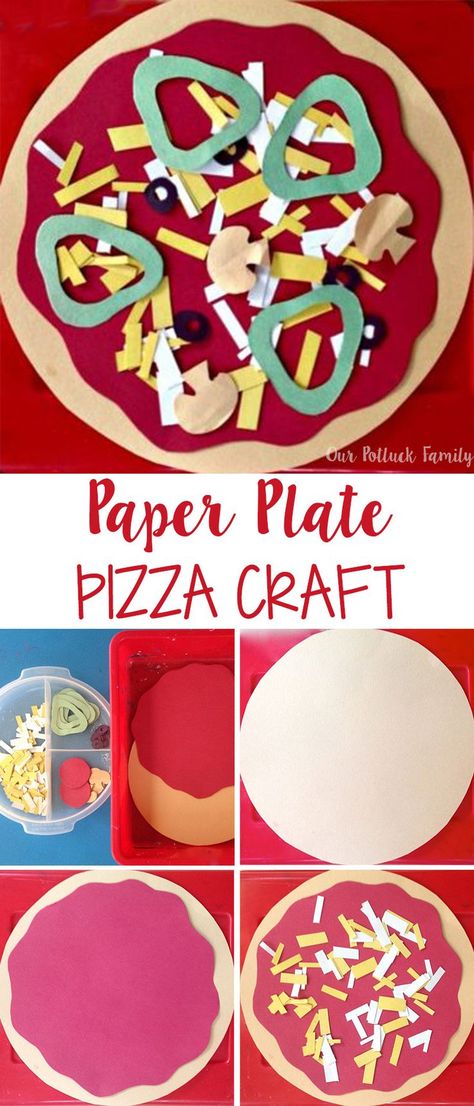 Paper Plate Pizza Craft, Paper Plate Pizza, Preschool Food Crafts, Food Crafts For Kids, Nutrition Counseling, Preschool Food, Pizza Craft, Kids Food Crafts, Cooking Theme