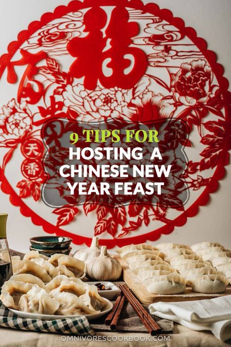 Chinese Takeout Party, Chinese New Year Menu Ideas, Traditional Chinese New Year Dishes, Chinese New Year Dinner Table, Chinese New Year Games For Adults, Lunar New Year Party Ideas, Chinese New Year Party Ideas, Lunar New Year Table Setting, Chinese New Year Table Decorations