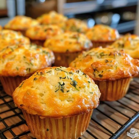 Cheese and Herb Muffins - Start Cooking Today with Coolinarco.com Savory Breakfast Snacks, Savory On The Go Breakfast, Cheese And Herb Muffins, Savoury Snacks Healthy, Savory Muffins Breakfast, Healthy Snacks Recipes Savory, Savoury Muffins Recipes, Breakfast Muffins Savory, Cheese Muffins Recipes