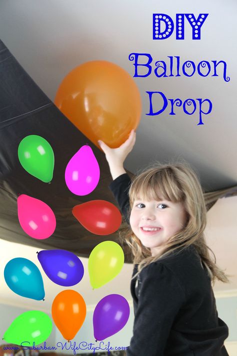 Nye Balloon Drop, Diy Balloon Drop, Nye Balloons, Diy Nye, Tree Balloon, New Years With Kids, Kids New Years Eve, New Year's Eve Activities, Summer Kid