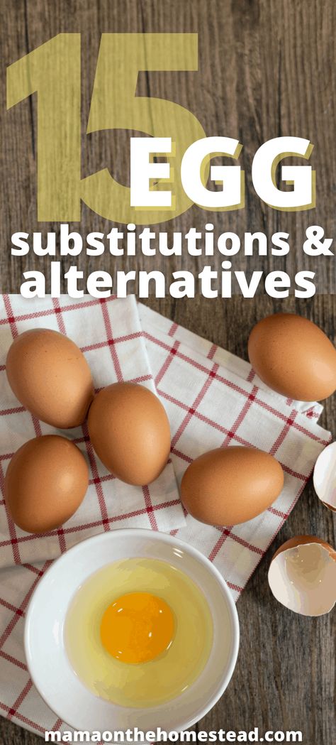 Do have an egg-free diet? Do you cook on a whim & often find yourself missing an ingredient or two when baking? If so, you need this egg substitutions list! #eggsubstitutions #eggsubstitutes #eggalternative #baking #bakinghack #fromscratch #homemaking Substitutes For Eggs, Eggs In Air Fryer, Egg Breakfast Recipes, Freeze Eggs, Egg And Potato, Egg Bakes, White Recipes, Egg Substitutes, Egg Substitute In Baking