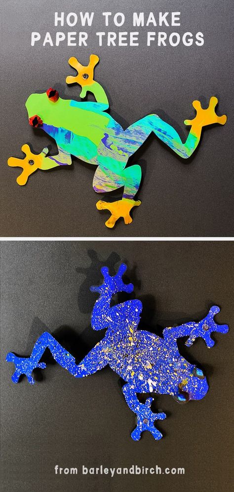 Two of our paper tree frog projects Frog Process Art, Amazon Rainforest Crafts For Kids, Rainforest Crafts For Toddlers, Jungle Journey Vbs 2024 Crafts, Red Eyed Tree Frog Craft, Tree Frog Craft, Jungle Art Projects, Frog Paper Craft, Australian Crafts