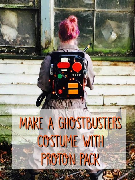 Ghostbusters Costume Tutorial with Jumpsuit and Proton Pack Diy Ghostbuster Costume, Family Ghostbusters Halloween Costumes, Homemade Ghostbusters Costume, Diy Slimer Ghostbusters Costume Adult, Ghost Busters Trunk Or Treat Ideas, Diy Ghostbusters Decorations, Diy Proton Pack Ghostbusters, Ghostbuster Costume Diy, Ghost Busters Costume Women