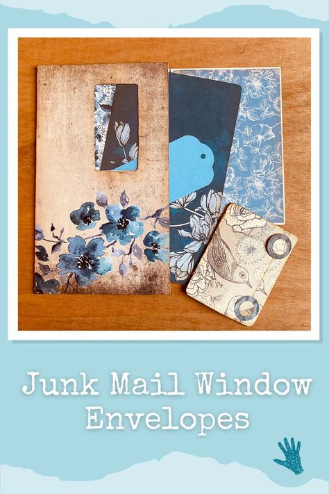 In this tutorial I show you how to cover an envelope with using design paper, without obstructing the window. Junk Journal Tutorials, Repurposed Books, Window Envelopes, Journal Tutorials, Junk Journal Ephemera, Junk Mail, Glue Book, Journal Ephemera, Book And Magazine