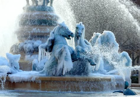 Witness winter's frosty talent for transforming ordinary water fountains into surreal ice sculptures. Winter Court, Ice Fantasy, Yennefer Of Vengerberg, The Snow Queen, Night Circus, The Chronicles Of Narnia, Hakone, Ice Sculptures, Queen Elsa