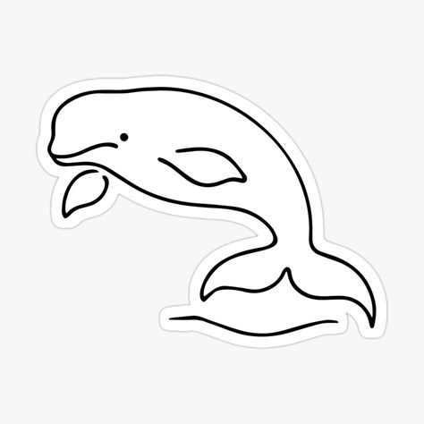 Get my art printed on awesome products. Support me at Redbubble #RBandME: https://www.redbubble.com/i/sticker/Beluga-Whale-Line-Art-by-MermanDesigns/165070801.JCQM3?asc=u Whale Line Art, Beluga Whale Tattoo Drawings, Beluga Whale Art, Beluga Illustration, Whale Sticker Aesthetic, Whale Clipart Black And White, Beluga Whales, Beluga Whale, Whales