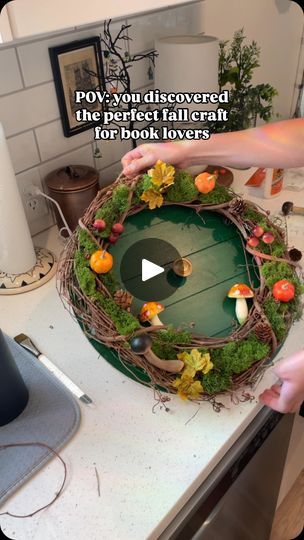 135K views · 22K reactions | When I saw this beautiful Hobbit house wreath created by @sibster I knew I had to give it a try and I’m so happy with how it turned out 🥰

#booklover #bookworm #lordoftherings #fallcraft #lotr #hobbitcore #bookcraft | Hannah Seastrand Pettit | Beyond The Guitar · Concerning Hobbits (From "The Lord of the Rings: The Fellowship of the Ring") Hobbitcore Home Decor, Hobbit Party Decorations, Hobbit Door Wreath, Hobbit Core, Lord Of The Rings Decor, Hobbit Party, House Wreath, Hobbit Door, Concerning Hobbits