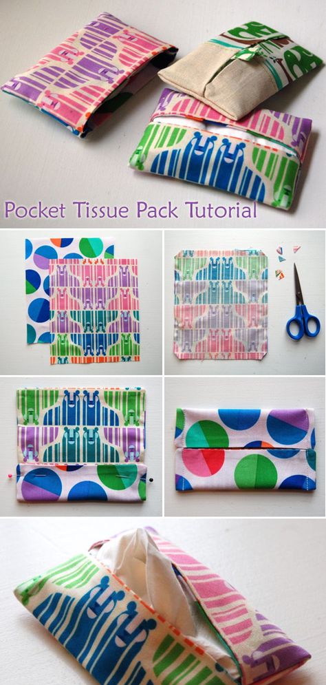 Pocket Tissue Holder Diy, Reusable Tissues Diy, Pocket Tissue Case, Tissue Pack, Handmade Gifts For Friends, Tissue Case, Crafts Sewing Patterns, Cases Diy, Bone Folder