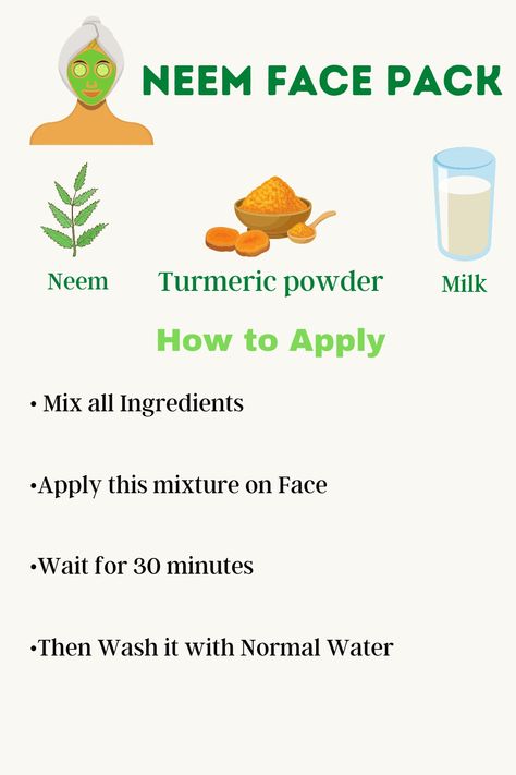 Neem Face Pack Neem Powder Face Pack, Fair Skin Home Remedies, Neem Face Pack, Face Pack At Home, Skin Home Remedies, Neem Powder, Diy Acne, Face Pack, Facial Features