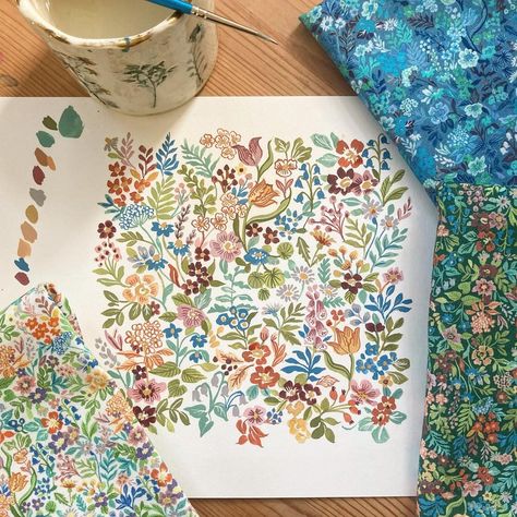 Clare Therese (@claretheresegray) | Instagram-profiel Clare Therese, Hand Painted Pattern, Pattern Tile, Painting Patterns, Pretty Colours, Tile Patterns, So Happy, Tile, Hand Painted