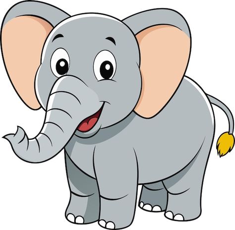 Elephant Cartoon Images, Elephants For Kids, Baby Elephant Cartoon, Cute Elephant Cartoon, Elephant Vector, Elephant Cartoon, Elephant Illustration, School Wall Art, Kids Poems