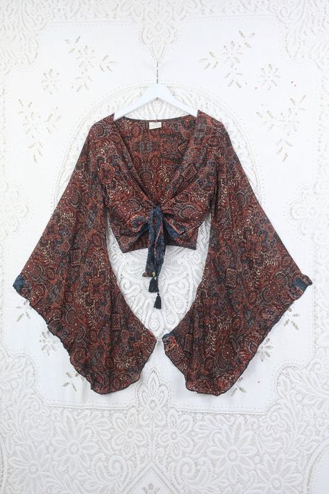 Top Neckline, Tops With Sleeves, Pieces Of Clothing, Wrap Top Styles, Dress Top, Hippie Summer Wrap Tops, Beautiful Tops, Clothes Tops, Summer Hippie Wrap Top