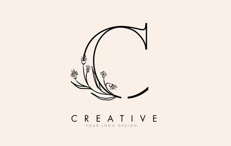 C Letter Logo, Calligraphy Letters Design, Design With Letters, C Letter, Clinic Logo, S Logo Design, C Tattoo, Flowers Vector, Typography Love