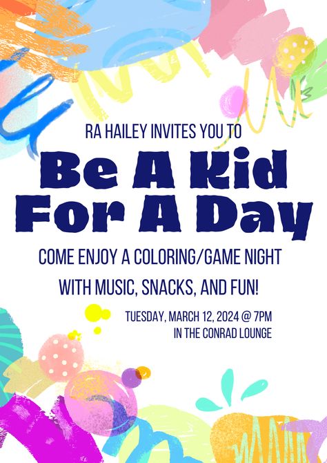 Perfect RA event for residents to take a break from midterms or finals. University Event Ideas, Fun Ra Events, Hall Council Events, Dorm Events Resident Assistant, Hall Events For Ra, Program Ideas Ra, Fun Events For College Students, College Ra Event Ideas, Ra Programming Ideas