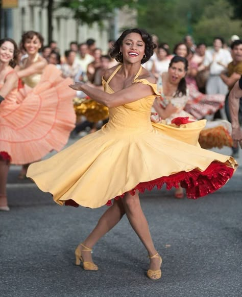 Anita West Side Story, West Side Story 2021, West Side Story Movie, 50s Dance, West Side Story 1961, David Alvarez, Ariana Debose, Yellow Costume, West Side Story