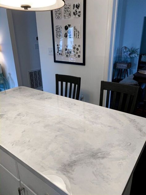 There’s tons of info out there on countertop epoxy, but when I decided this was something I wanted to do in our kitchen as a much more cost effective alternative to real stone, I struggled to find an exact tutorial for the subtle marble look we wanted as many tutorials are bright colors or had a lot going on, so I hope this helps someone else looking for the same thing!We we’re looking at a cost of almost $3000 to replace our counters with marble but this isn’t our forever home so I to… Epoxy Countertop Colors, Epoxy Countertop Kitchens, Faux Countertops, Diy Epoxy Countertop, Marble Epoxy Countertop, Epoxy Counters, Renovating Furniture, Butcher Block Countertops Kitchen, Walnut Butcher Block Countertops