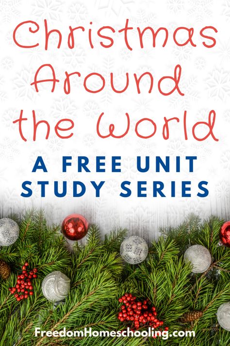 Christmas Around the World free unit studies pin Christmas Homeschool Activities, December Homeschool, Homeschool Topics, Christmas Curriculum, Christmas Homeschool, Elementary Librarian, Homeschool Holidays, Unit Studies Homeschool, Christmas History