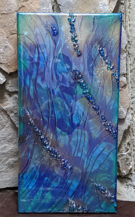 "mermaid" 10 x 20 unique resin painting in multiply layers Resin On Canvas, Mermaid Core, Islamic Art Canvas, Mixed Media Art Canvas, Diy Abstract Canvas Art, Geode Art, Amazing Paintings, Sculpture Painting, Resin Painting