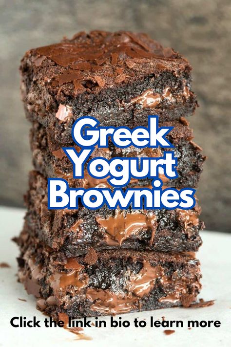 Indulge guilt-free with our Greek Yogurt Brownies, each bite a delectable delight at just 100 calories. A treat that satisfies without compromising your calorie goals. Credit: The Big Man's World #healthylifestyle #healthydessertrecipes #highproteinrecipes #brownies Greek Yogurt Brownies Easy, Brownie Mix With Greek Yogurt, Brownies With Greek Yogurt, Yogurt Brownies Recipe, Yogurt Brownies, Greek Yogurt Brownies, Make Greek Yogurt, Clean Desserts, Sugar Free Brownies