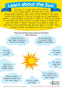 Sun Homeschool Activities, Sun Facts, Sun Worksheets For Kids, The Sun Activities 3rd Grade, Sun Facts For Kids, Facts About The Sun, Sun And Moon Lessons For First Grade, Toddler Lesson Plans Template, Mars Facts