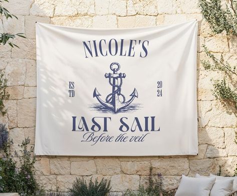 Beach Bachelorette Party Decor, Custom Bachelorette Banner, Beach Bachelorette Backdrop, Coastal Bachelorette Party Banner, Custom Banner - Etsy Mexico Bachelorette Backdrop, Coastal Bachelorette Party, Coastal Bachelorette, Last Sail Before The Veil, Bachelorette Party Decor, Bachelorette Banner, Beach Bachelorette Party, Bachelorette Party Banners, Custom Bachelorette