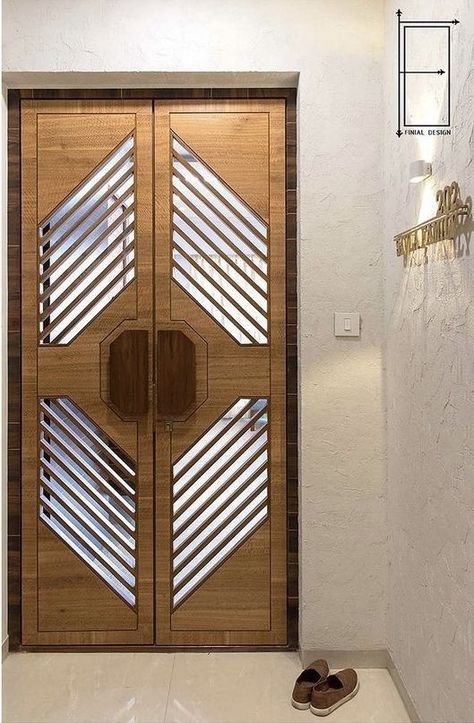 Metal Safety Door Design Entrance For Flat, Double Door Safety Door Design, Safety Double Door Design Entrance, Sefti Door Design, Double Door Design Wood Jali, Indian Main Door Designs, House Temple, Safety Doors, Jali Door