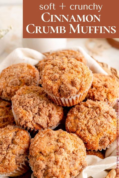 Cinnamon Streusel Muffins Easy, Sour Cream Oatmeal Muffins, Simple Cinnamon Muffins, Muffin Recipes Coffee Cake, Cinnamon Crunch Muffins Recipe, Easy Cinnamon Muffins Simple, Sour Cream Muffins Easy, Cinnamon Coffee Muffins, Baking For The Week