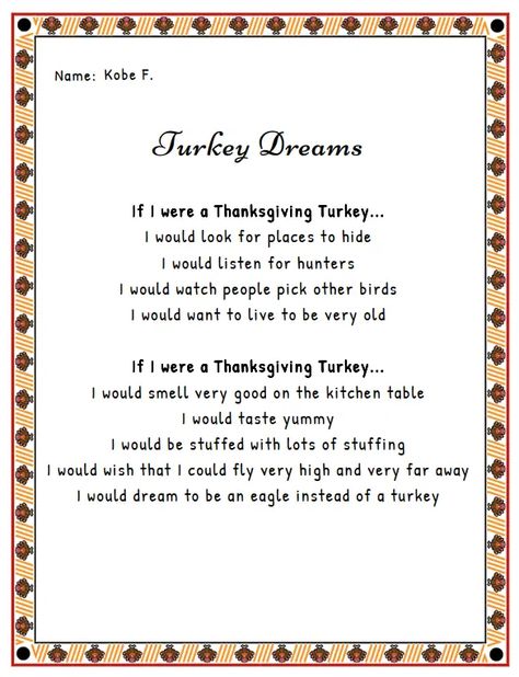 Thanksgiving Turkey Personification - Poem Generator Poem Generator, Personification Poems, Turkey Poem, Unique Thanksgiving, Thanksgiving Turkey, Lesson Plans, To Create, Thanksgiving, How To Plan