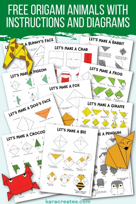 Origami Instructions Step By Step, Printable Origami Instructions, Origami Printables, Origami Instructions For Kids, Easy Origami Animals, Fun Origami, Origami Easy Step By Step, Basic Origami, Free Printables For Kids