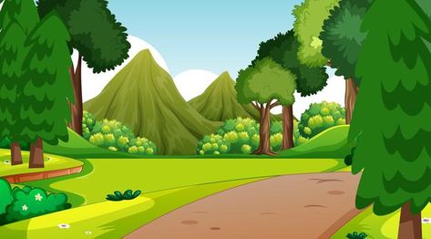 Forest scene with various forest trees a... | Premium Vector #Freepik #vector #tree #water #wood #leaf Jungle Cartoon, Lotus Flower Wallpaper, Forest Cartoon, Wood Leaf, Indian Women Painting, Forest Illustration, Forest Trees, Poster Background Design, Cartoon Background