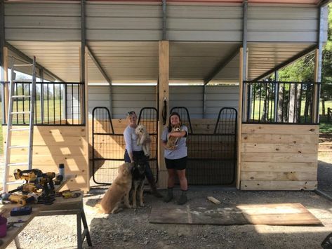 Thinking Outside the Box Stall: Building a Long-Term Temporary Barn, Part 2 | HORSE NATION Portable Horse Stalls, Outdoor Horse Stall Ideas, Horse Stall Ideas Cheap, Horse Stalls Cheap, Easy Horse Stalls, 3 Stall Horse Barn, Horse Stalls Diy, Simple Horse Barns, Horse Stalls Doors