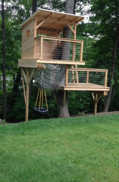 37 Kids Treehouse Design Ideas | Sebring Design Build Treehouse Design Architecture, Backyard Treehouse, Treehouse Masters, Building A Treehouse, Tree House Plans, Tree Fort, Tree House Diy, Build A Playhouse, Tree House Kids